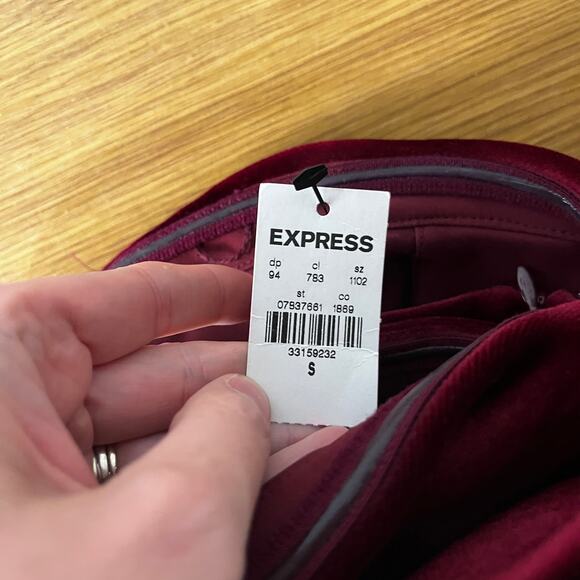 Express Velvet Strapless Midi Sheath dress ruby - S - Picture 13 of 13